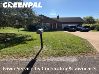 Lawn Servicein Affton,63123,Yard Mowing by Cnchauling&Lawncarel, work completed in Oct , 2025
