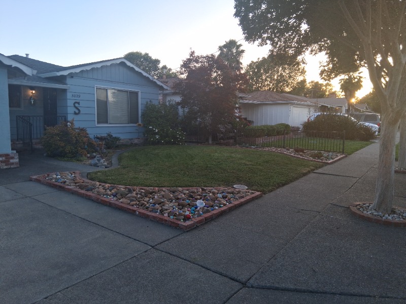 Lawn mowing work by Mychal's Residential in Sacramento, CA
