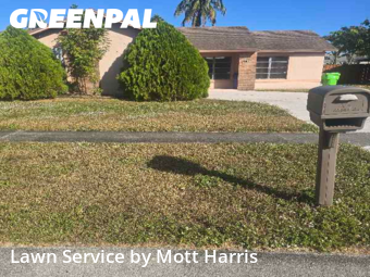 Yard Mowingin Sunrise,33323,Lawn Maintenance by Mott Harris, work completed in Dec , 2025