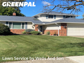 Lawn Management in Mayfield Heights, 44124, Front Yard Mowing by Wells And Son, work completed in Nov , 2025