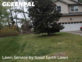 Turf Services in Durham, 27713, Front Yard Mowing by Good Earth Lawn, work completed in Oct , 2025