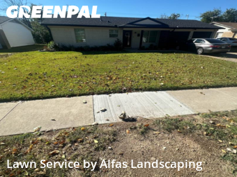 Backyard Mowing in Farmers Branch, 75234, Grass Cutting by Alfas Landscaping, work completed in Dec , 2025