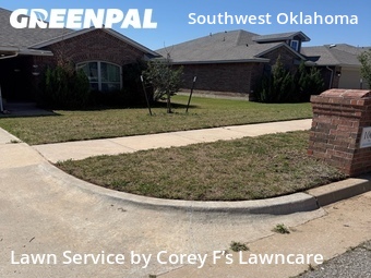 Lawn Mowin Yukon,73099,Yard Mowing by Corey F’s Lawncare, work completed in Jun , 2026