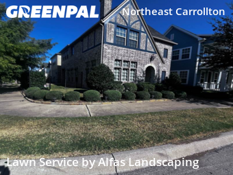 Grass Services in Carrollton, 75010, Front Yard Mowing by Alfas Landscaping, work completed in Oct , 2025