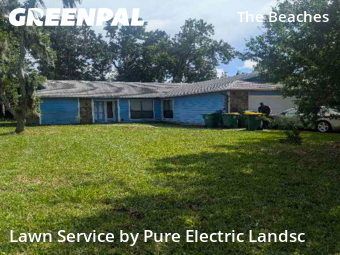 Grass Cutin Jacksonville Beach,32250,Lawn Maintenance by Pure Electric Landsc, work completed in Dec , 2025