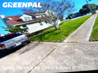Front Yard Mowing in Virginia Beach, 23456, Yard Cutting by Debbie Does It, work completed in Oct , 2025